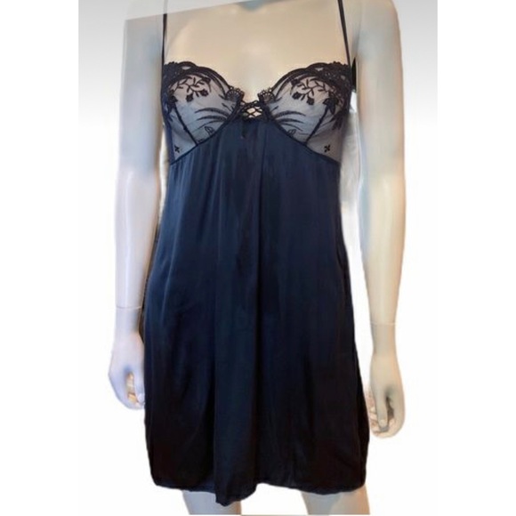 La Perla Other - NWOT-La Perla Slip Dress in Black silk with Thong underwear